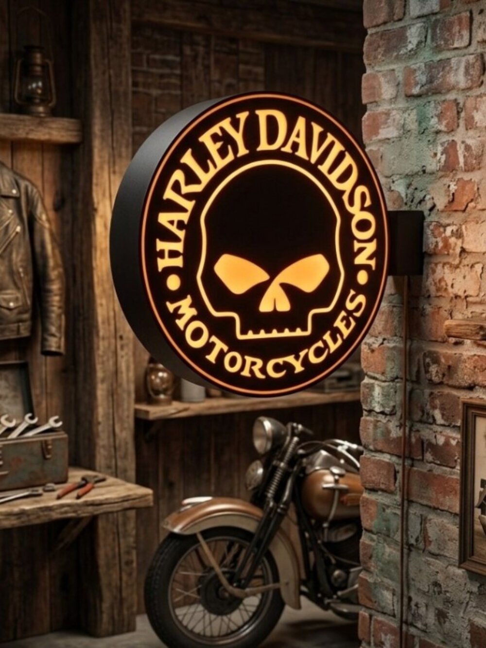 Willie G - Harley-Davidson Double-Sided LED Lightbox Sign